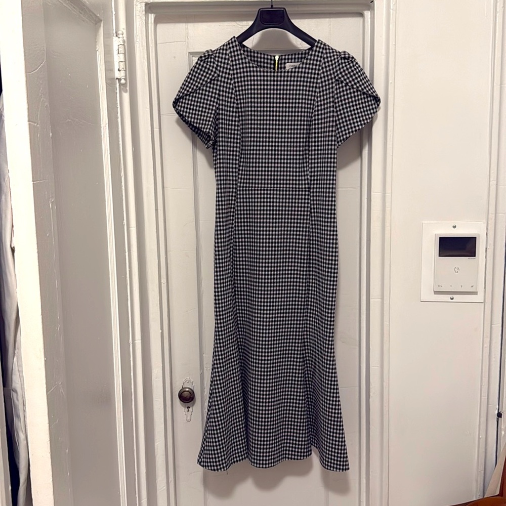 Classic Black and White Checkered Dress